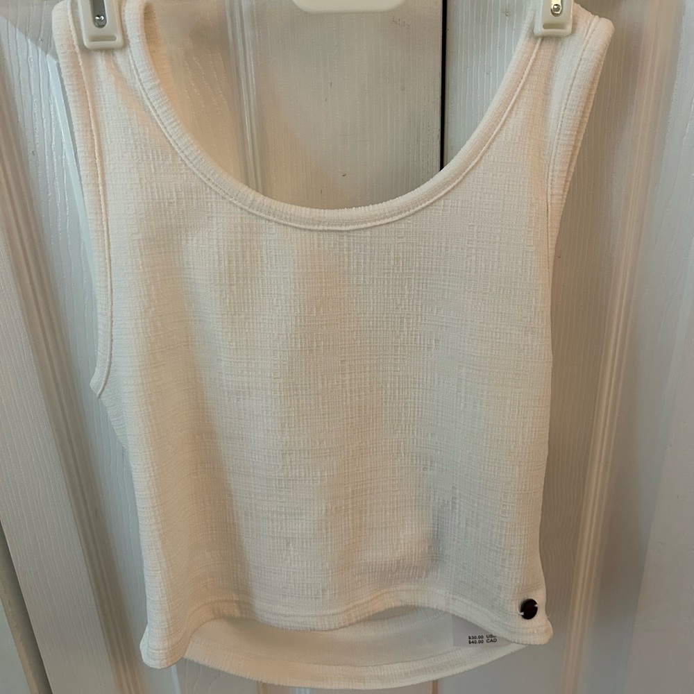 ROXY WHITE CROP TOP OPEN BACK NWT